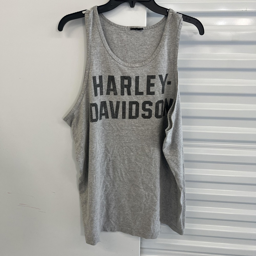 Harley-Davidson Shirt Mens Large Gray Kitty Hawk NC Tank Motorcycle Graphic